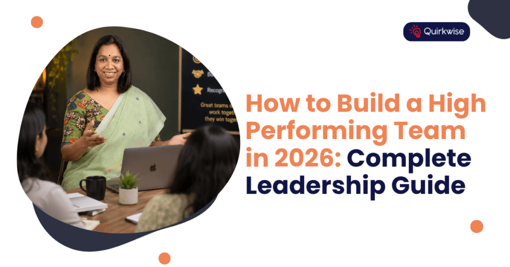 Woman leading a team discussion during a workplace meeting, representing a high-performing team and effective leadership in 2026.